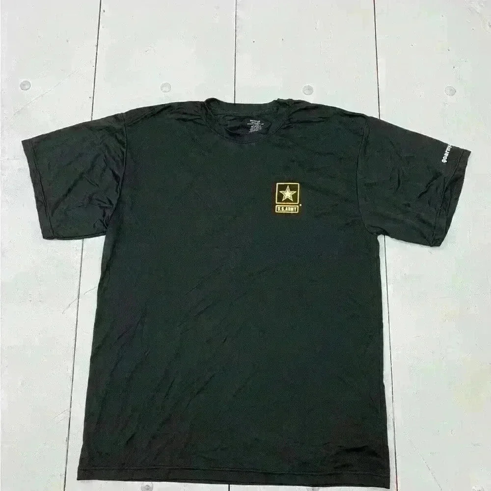New US Army Black Athletic Short Sleeve Shirt Size Medium
